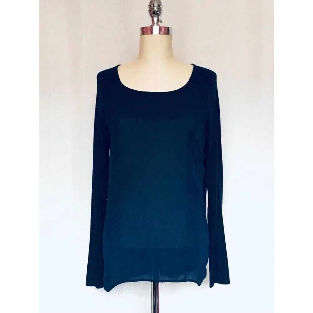dolan Women’s Small Navy Raglan Long Sleeve T-SHIRT Top
